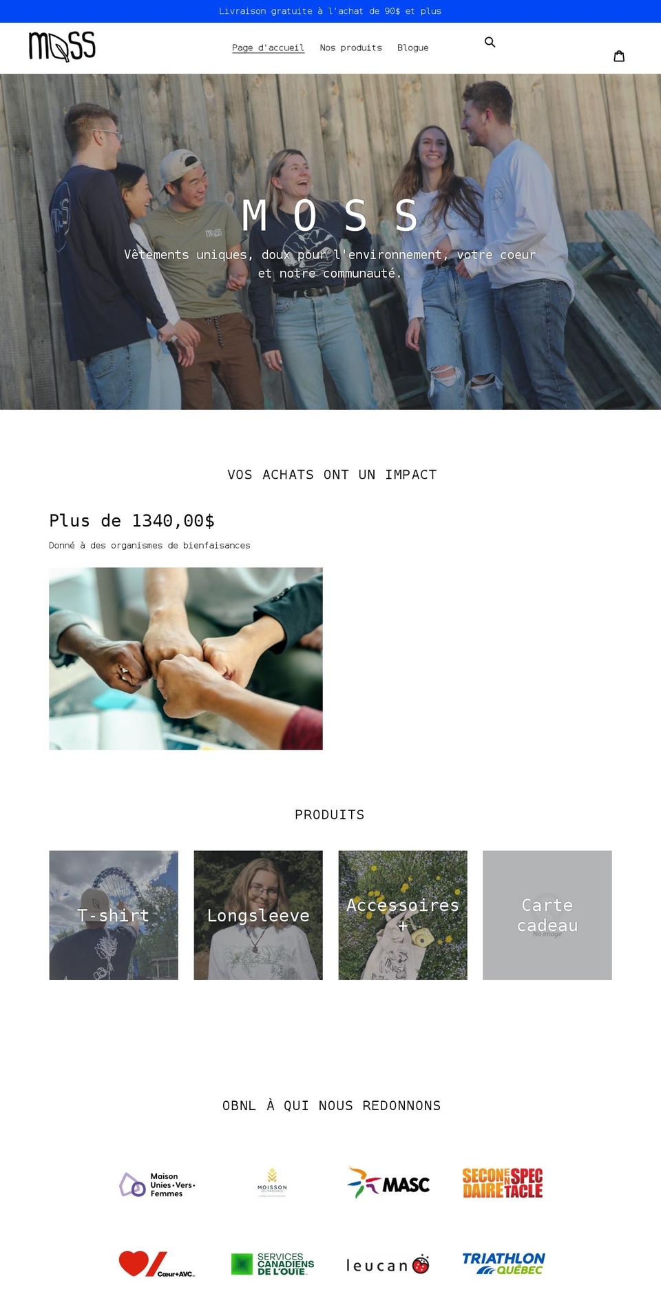 vetementsmossclothing.com shopify website screenshot