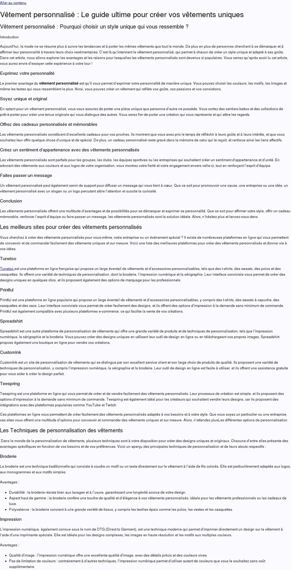 vetementstoutsimplement.com — Shopify storefront screenshot