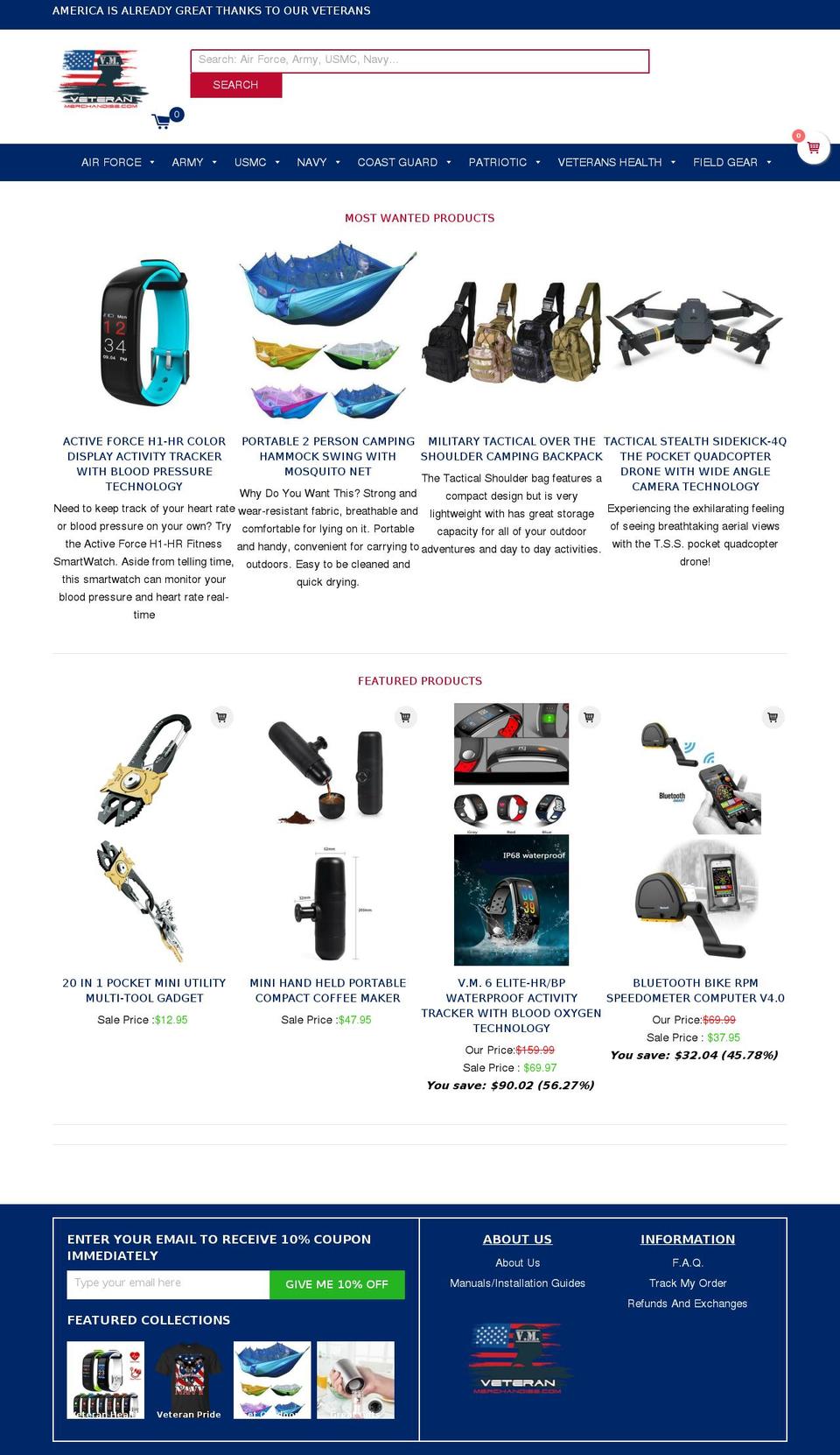 Bgs-super-theme Shopify theme site example veteranmerchandise.com