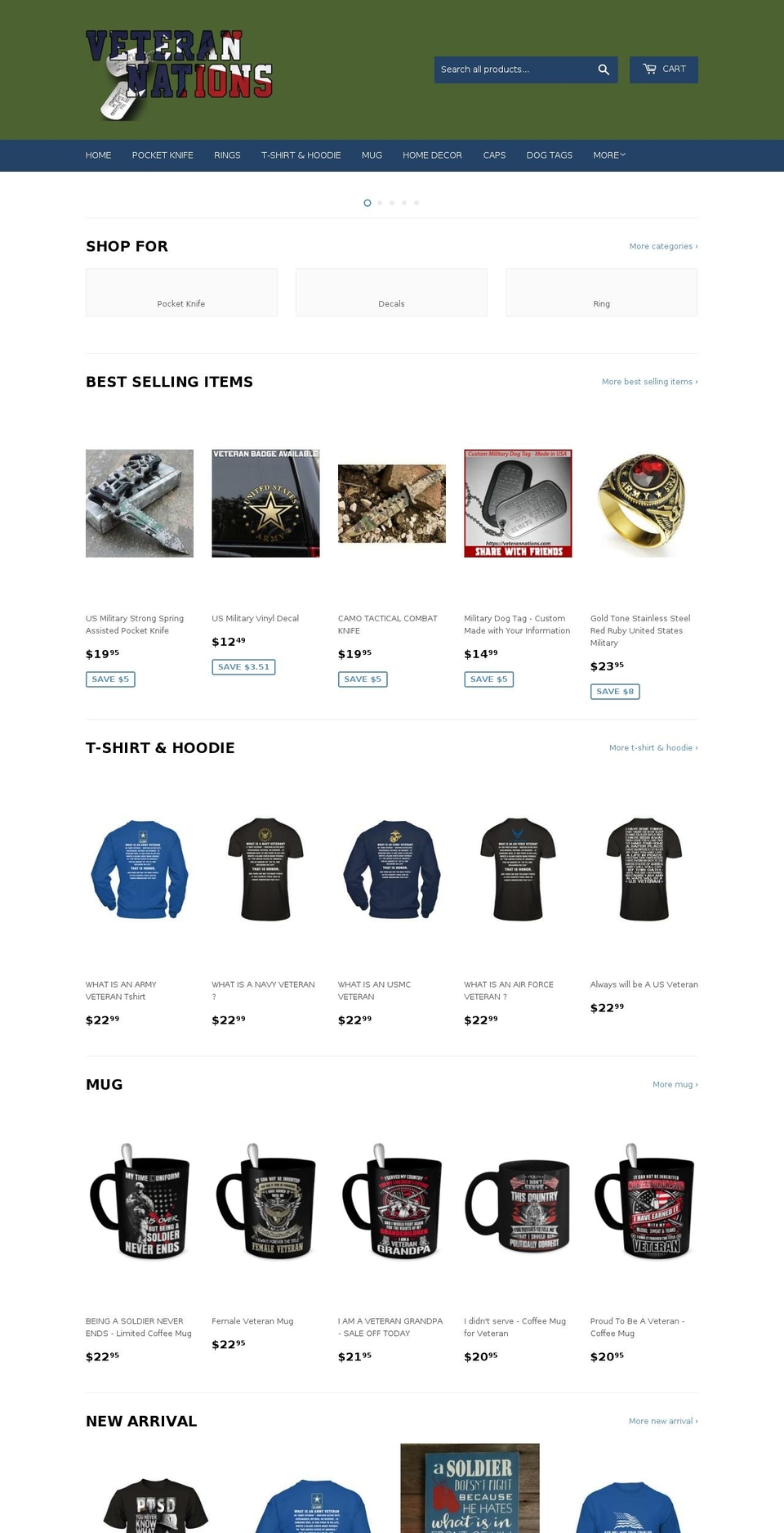 veterannations.com shopify website screenshot