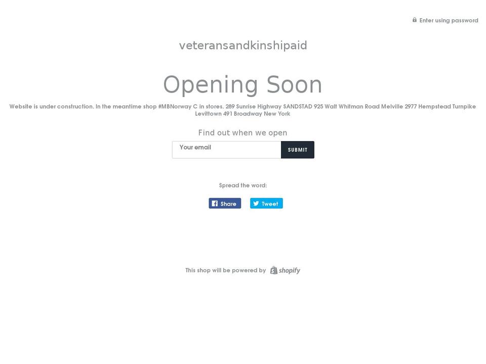 New Dev Shopify theme site example veteransandkinshipaid.com