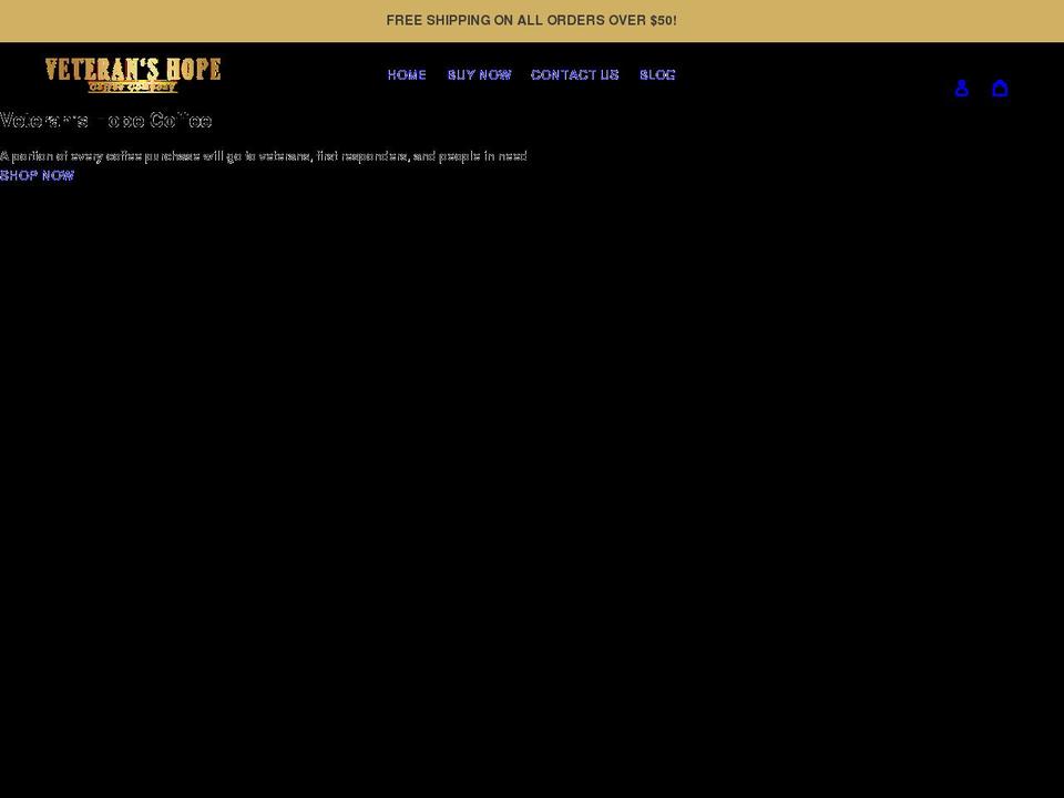 veteranshopecoffee.com shopify website screenshot