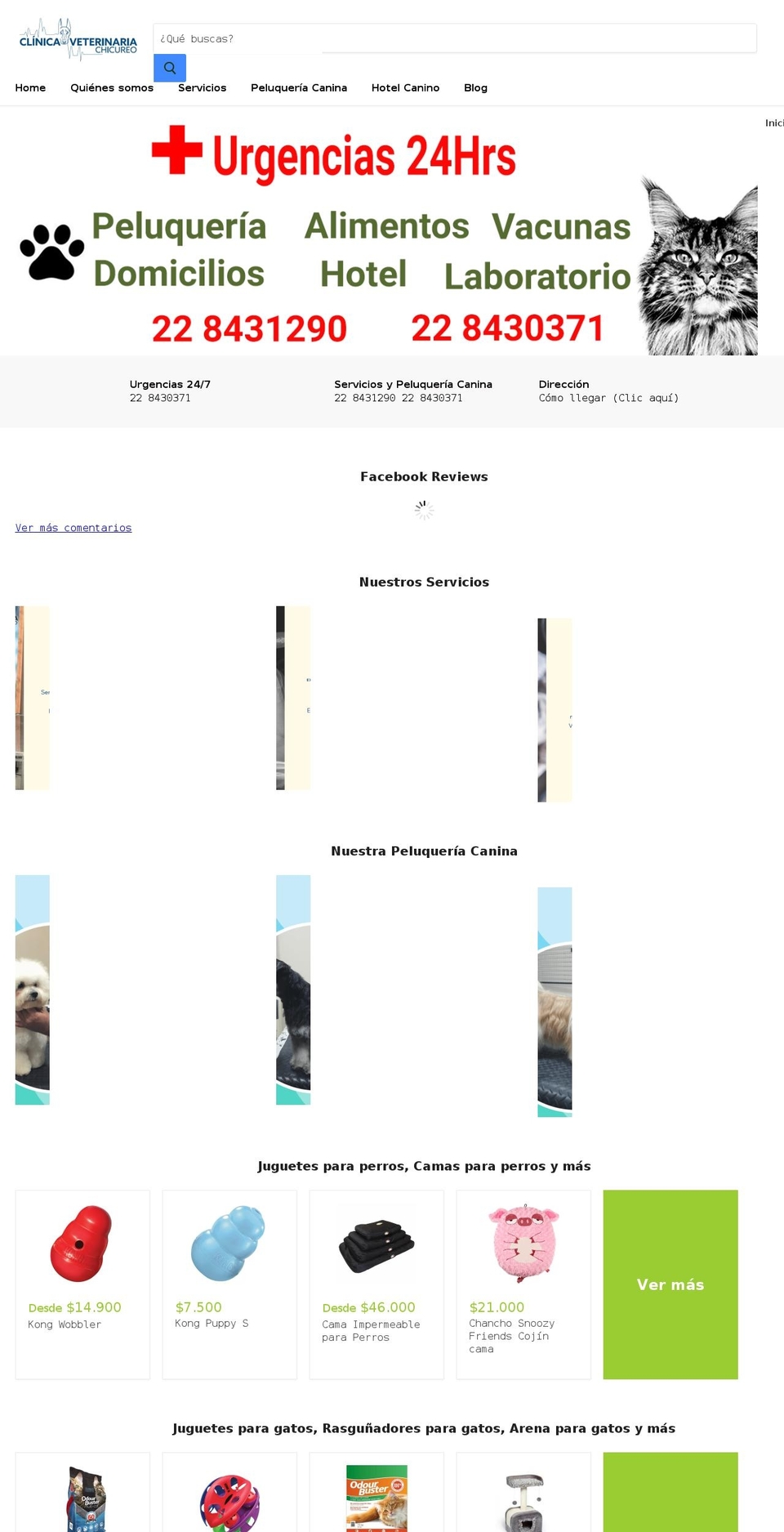 veterinariachicureo.com — Shopify storefront screenshot