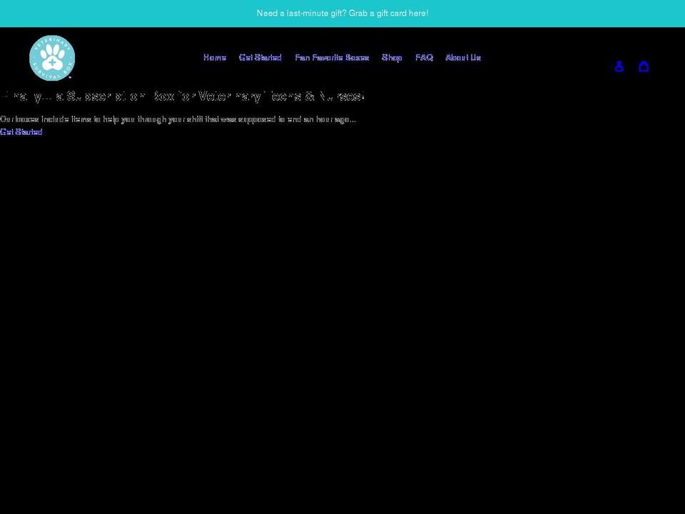 veterinarysurvivalbox.com shopify website screenshot