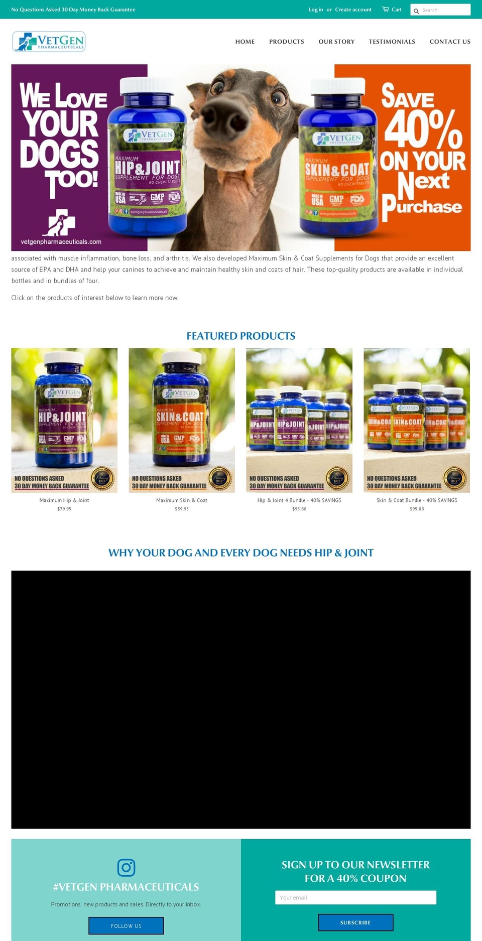 vetgenpharmaceuticals.com — Shopify storefront screenshot