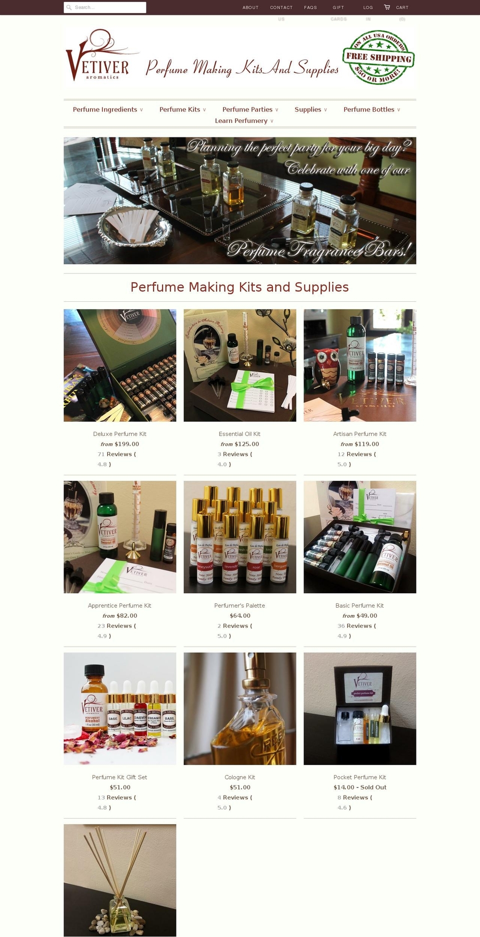 vetiveraromatics.com shopify website screenshot