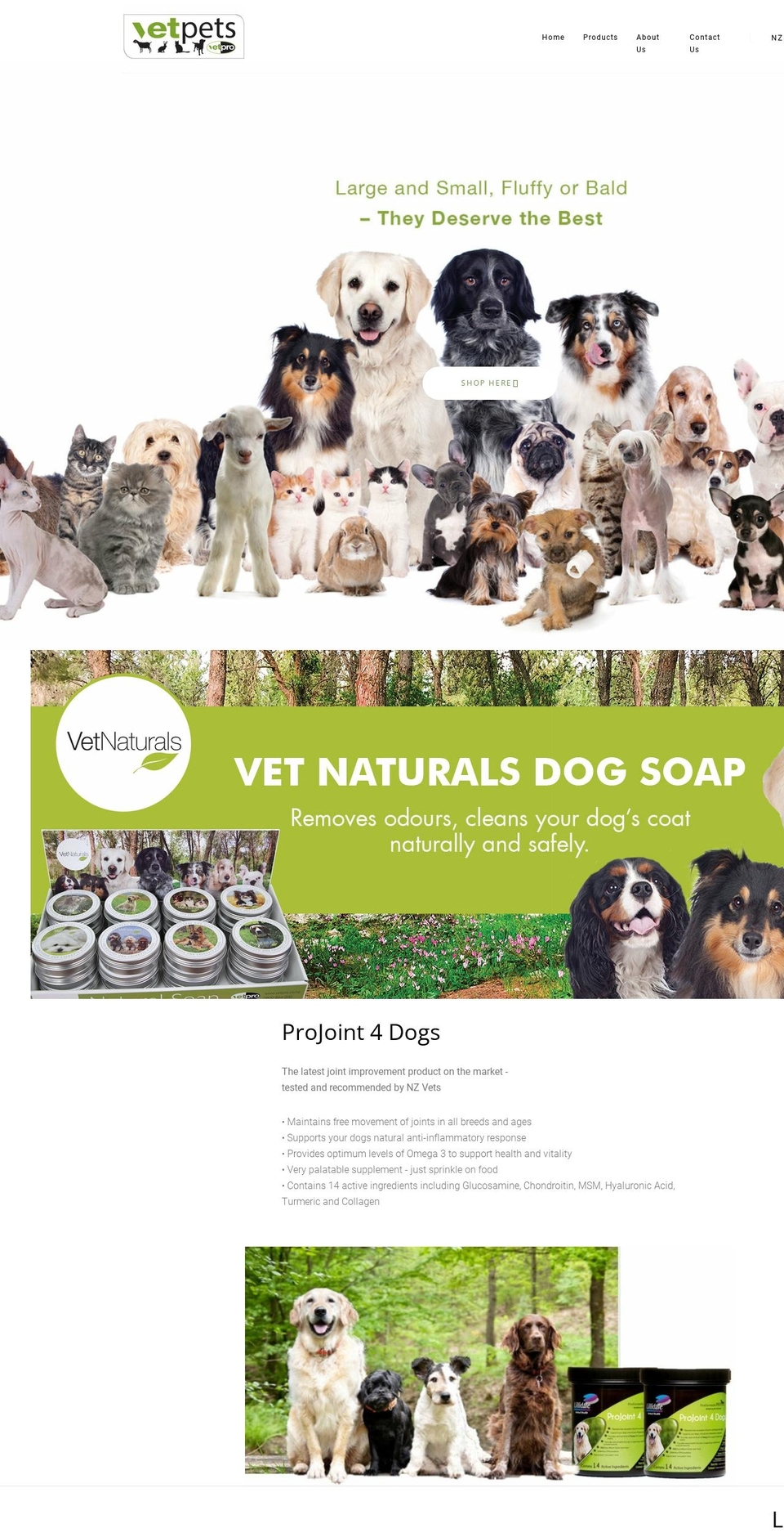 vetpets.co.nz shopify website screenshot