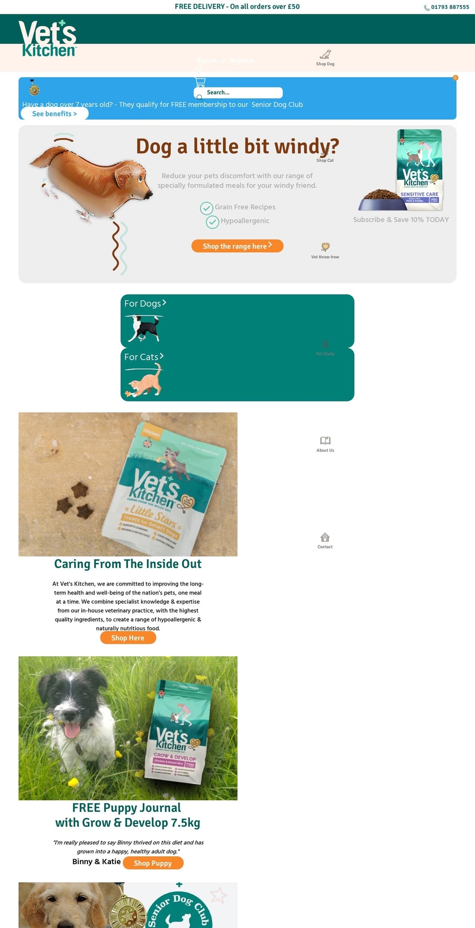 vetskitchen.co.uk shopify website screenshot