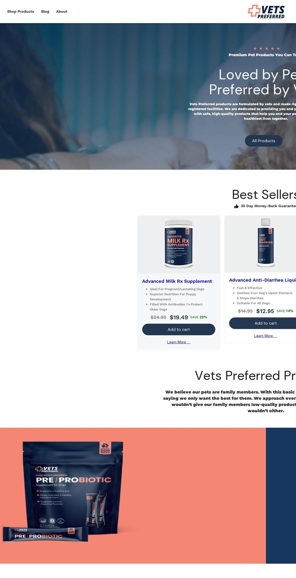 vetspreferred.co shopify website screenshot