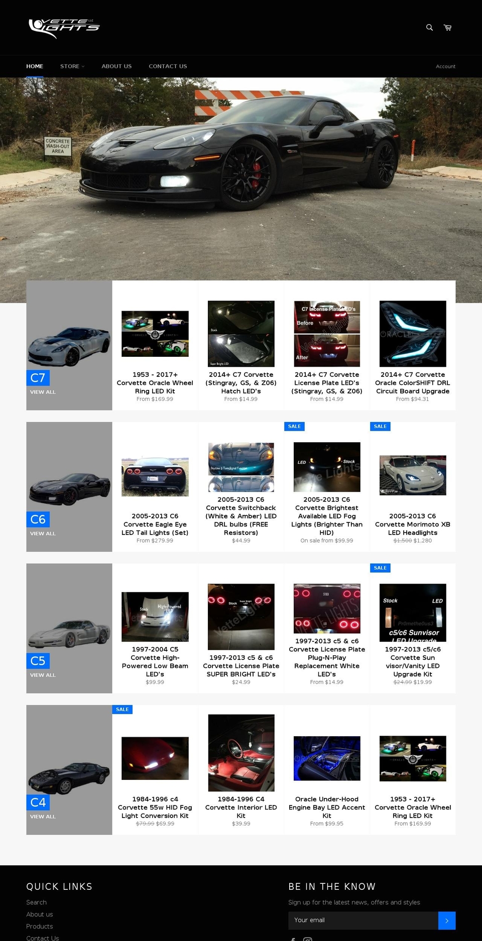 vette-lights.com shopify website screenshot