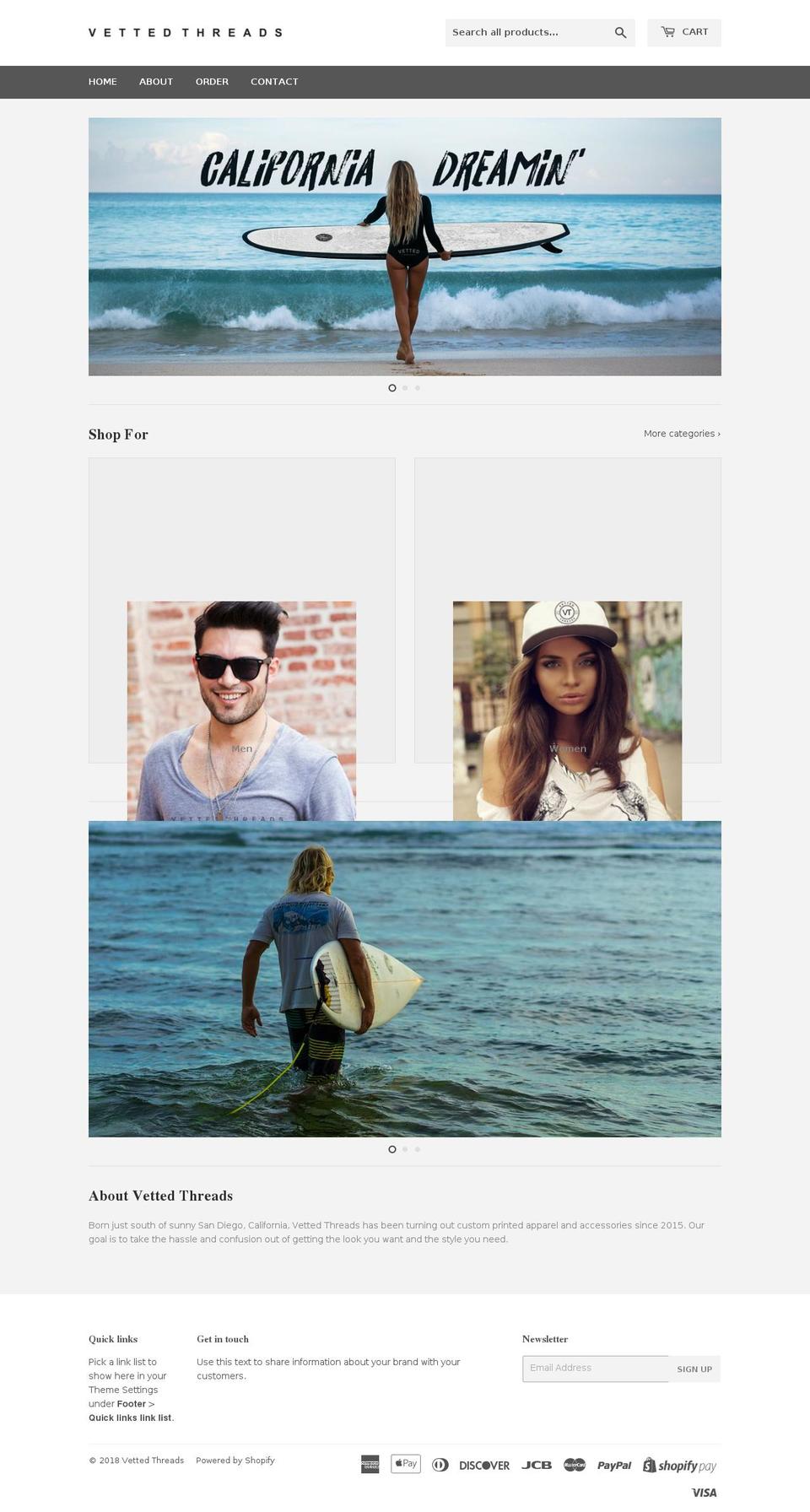 vettedthreads.com shopify website screenshot