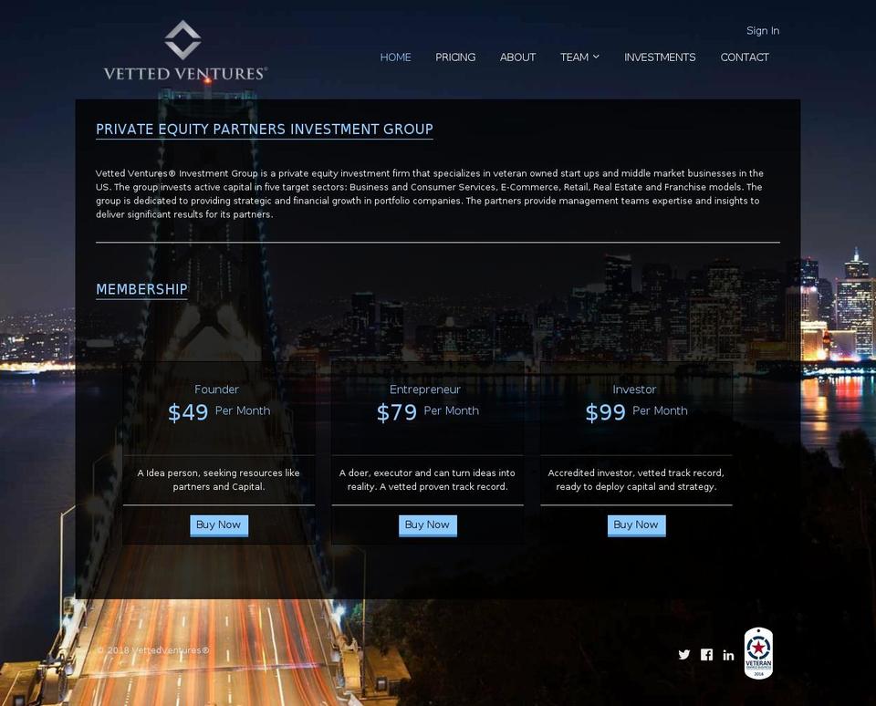vettedventure.com — Shopify storefront screenshot