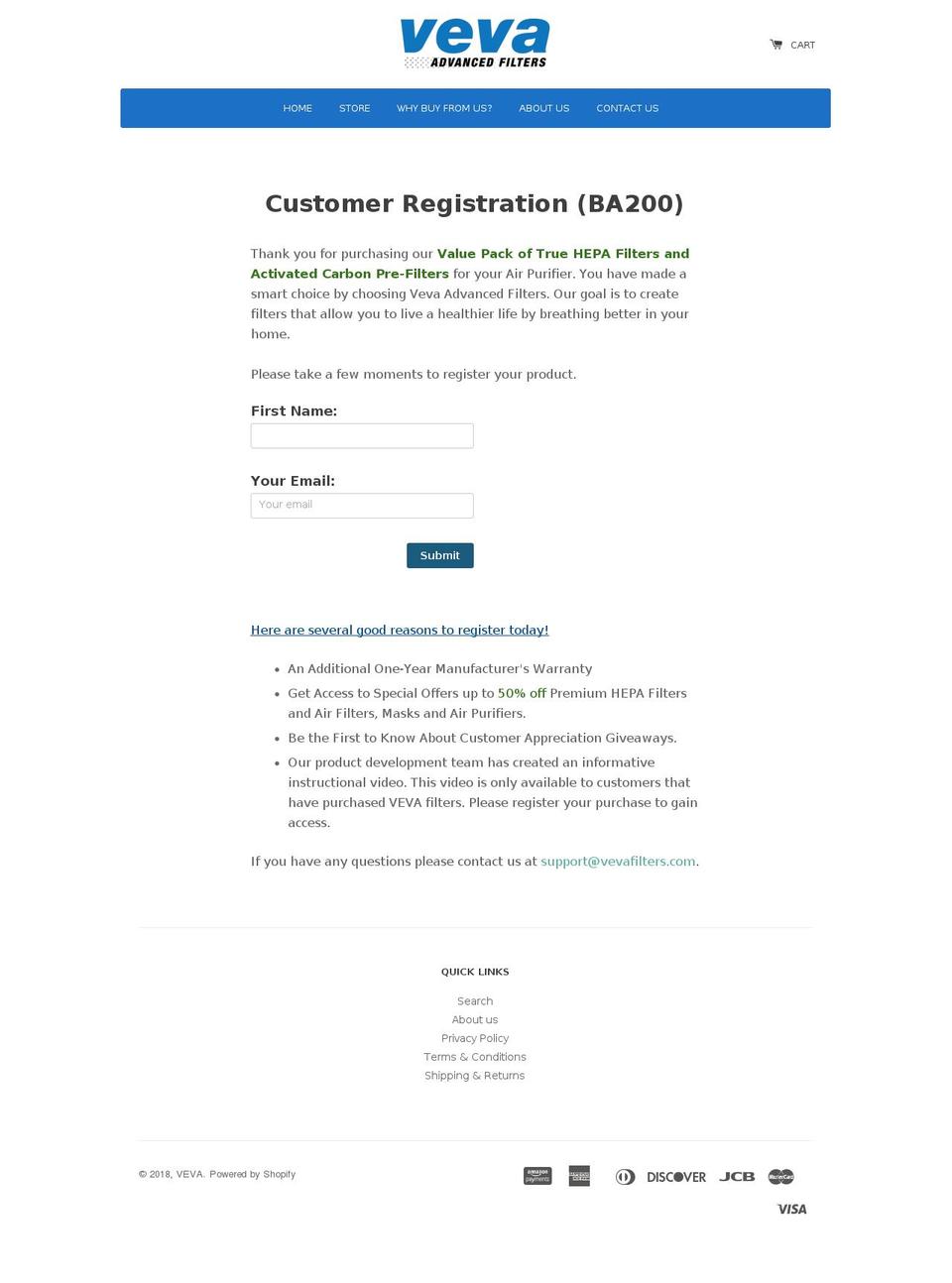 veva200.com — Shopify storefront screenshot