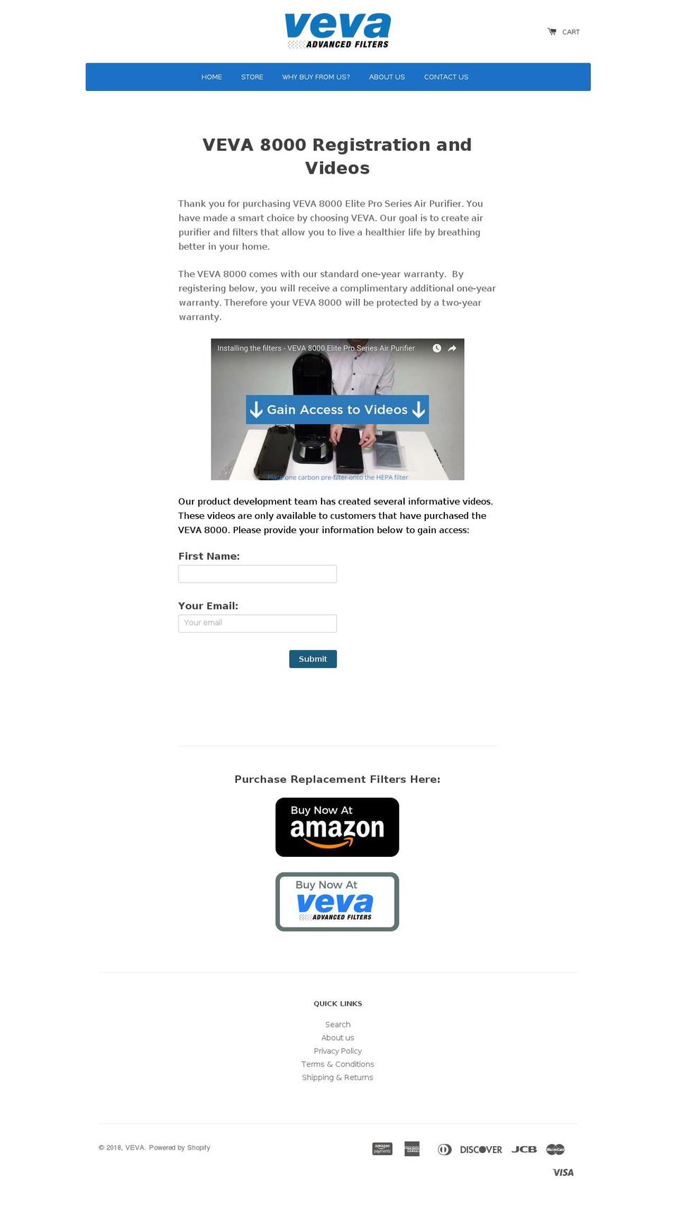 veva8000.com — Shopify storefront screenshot
