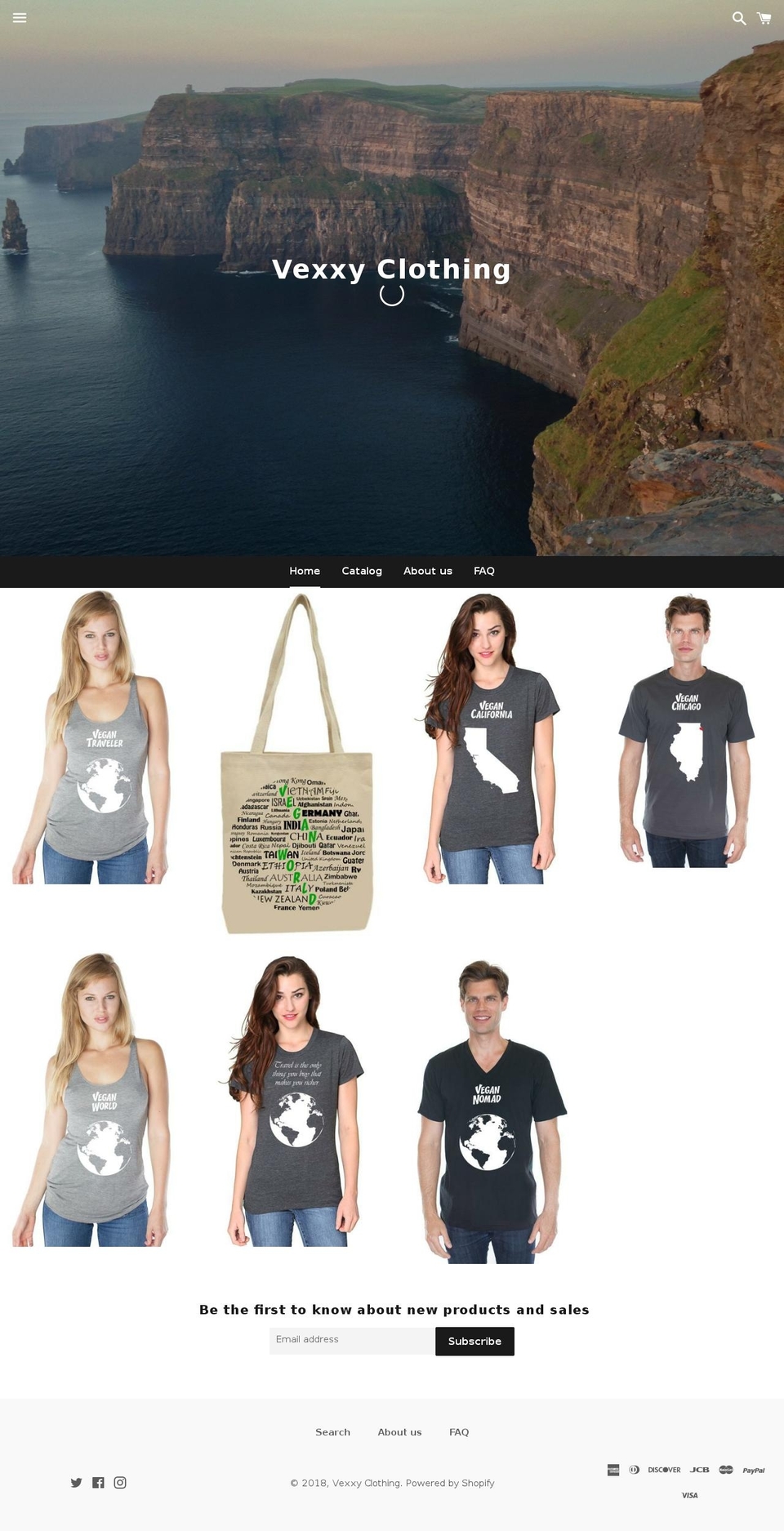 vexxyclothing.com shopify website screenshot