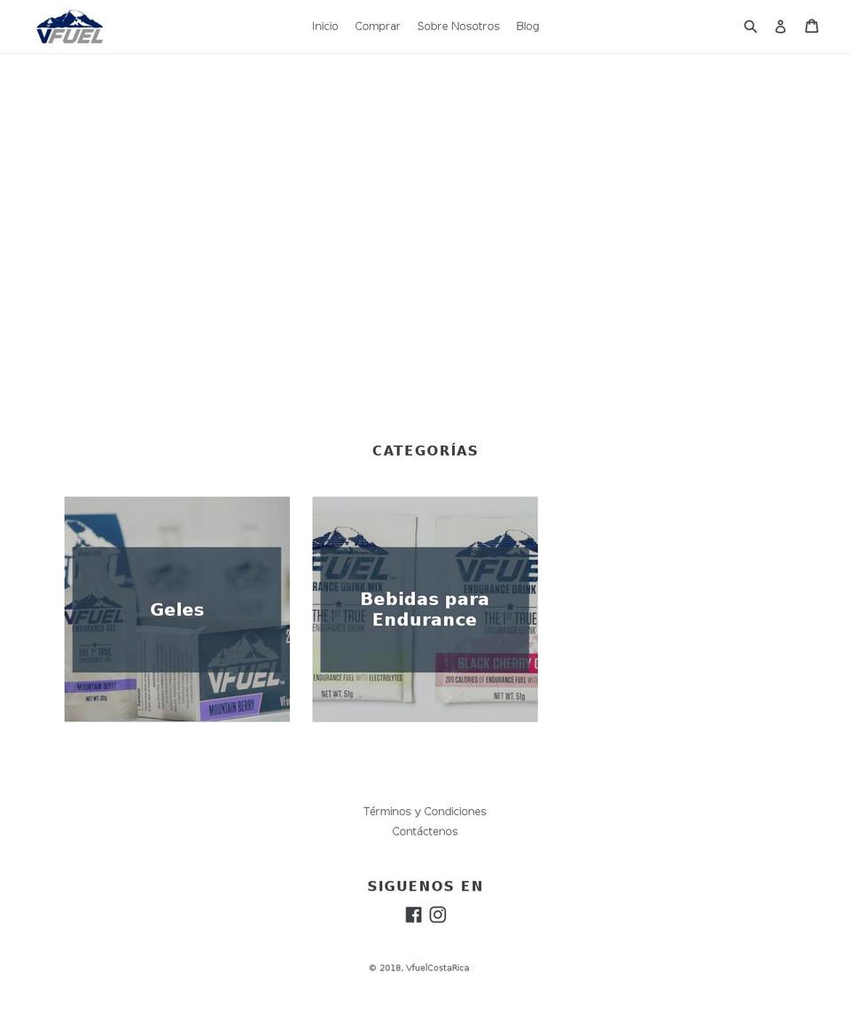 vfuelcostarica.com — Shopify storefront screenshot