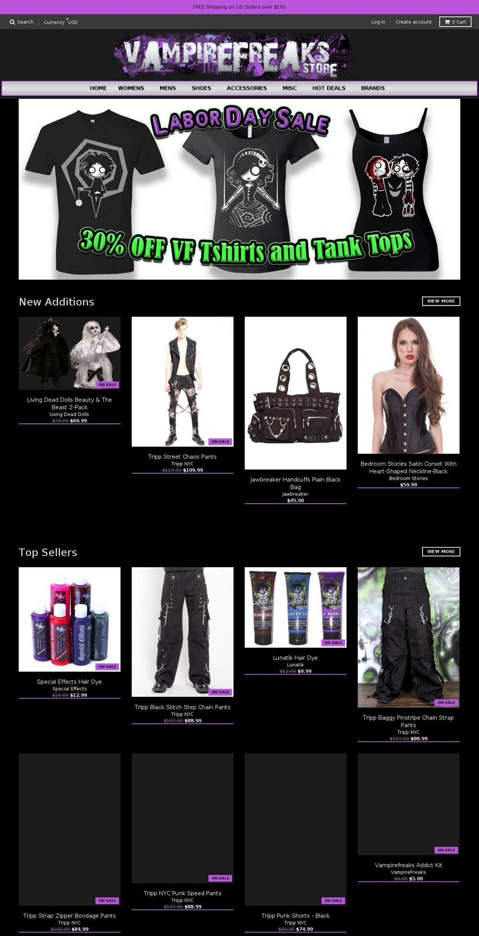 vfwear.com — Shopify storefront screenshot