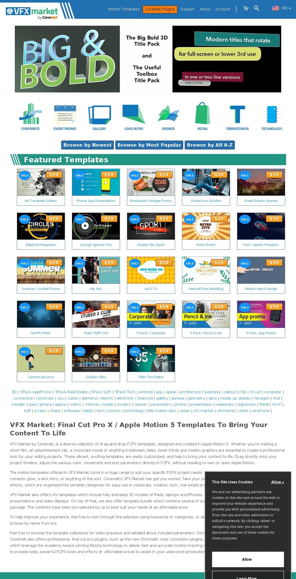 vfxmarket.com — Shopify storefront screenshot