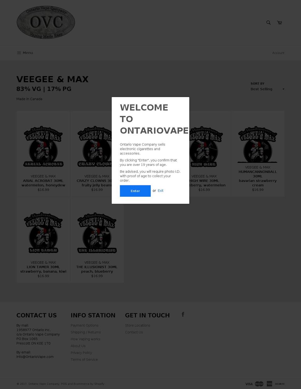 vgandmax.com shopify website screenshot