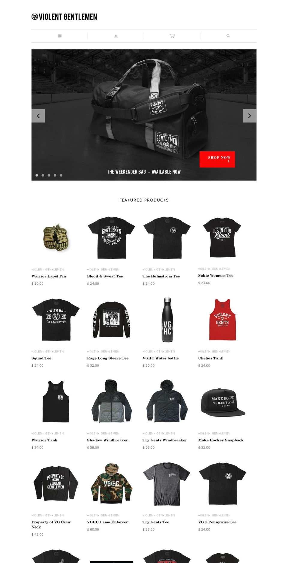 vghc.com shopify website screenshot