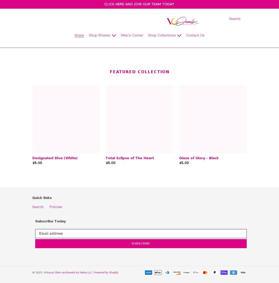 vgjewelsbynekiallc.com shopify website screenshot