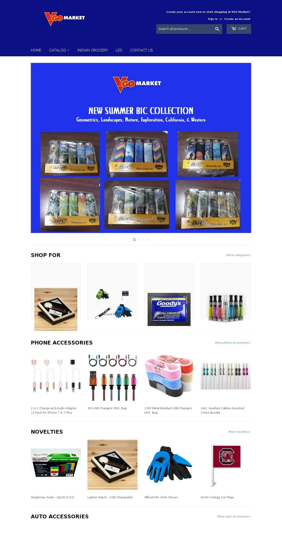 vgomarket.com shopify website screenshot