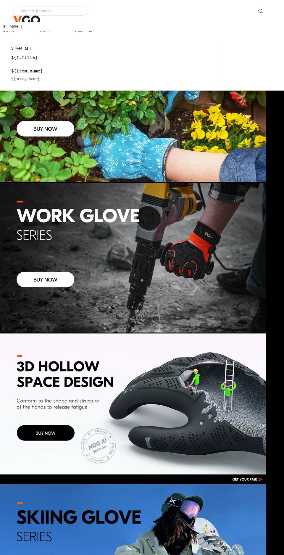 vgosafety.com shopify website screenshot