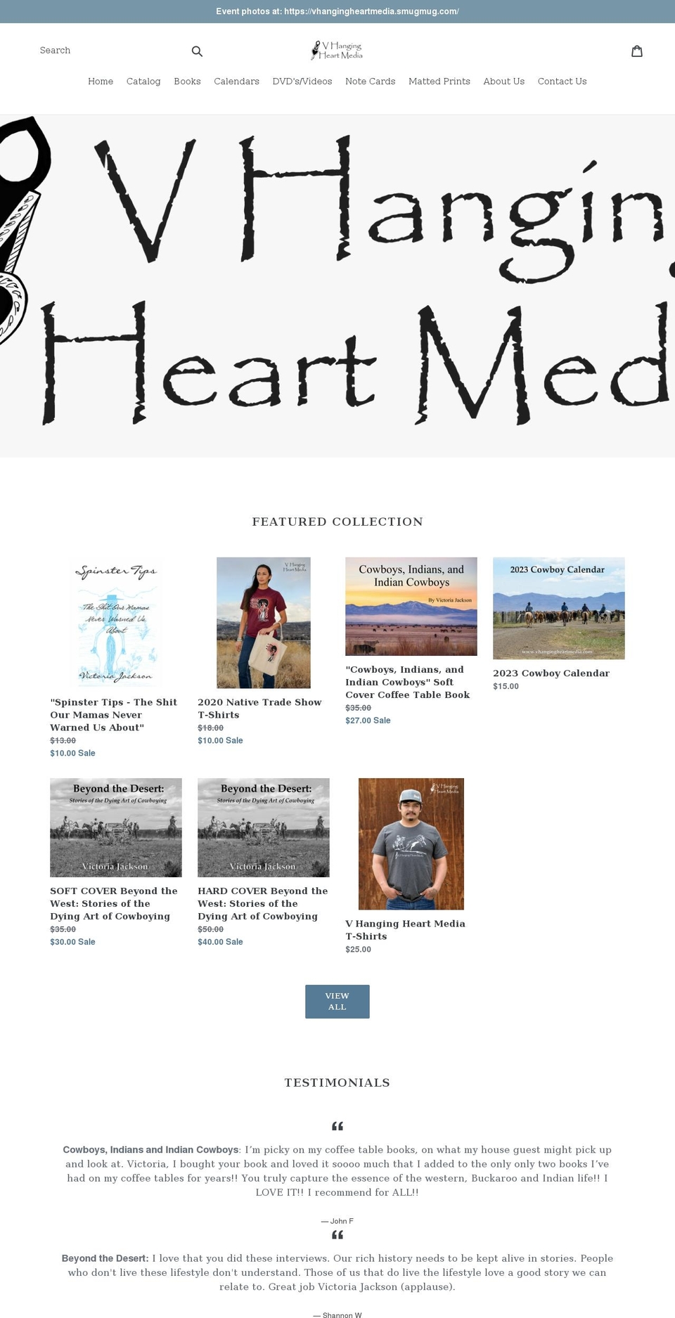 vhangingheartmedia.com shopify website screenshot