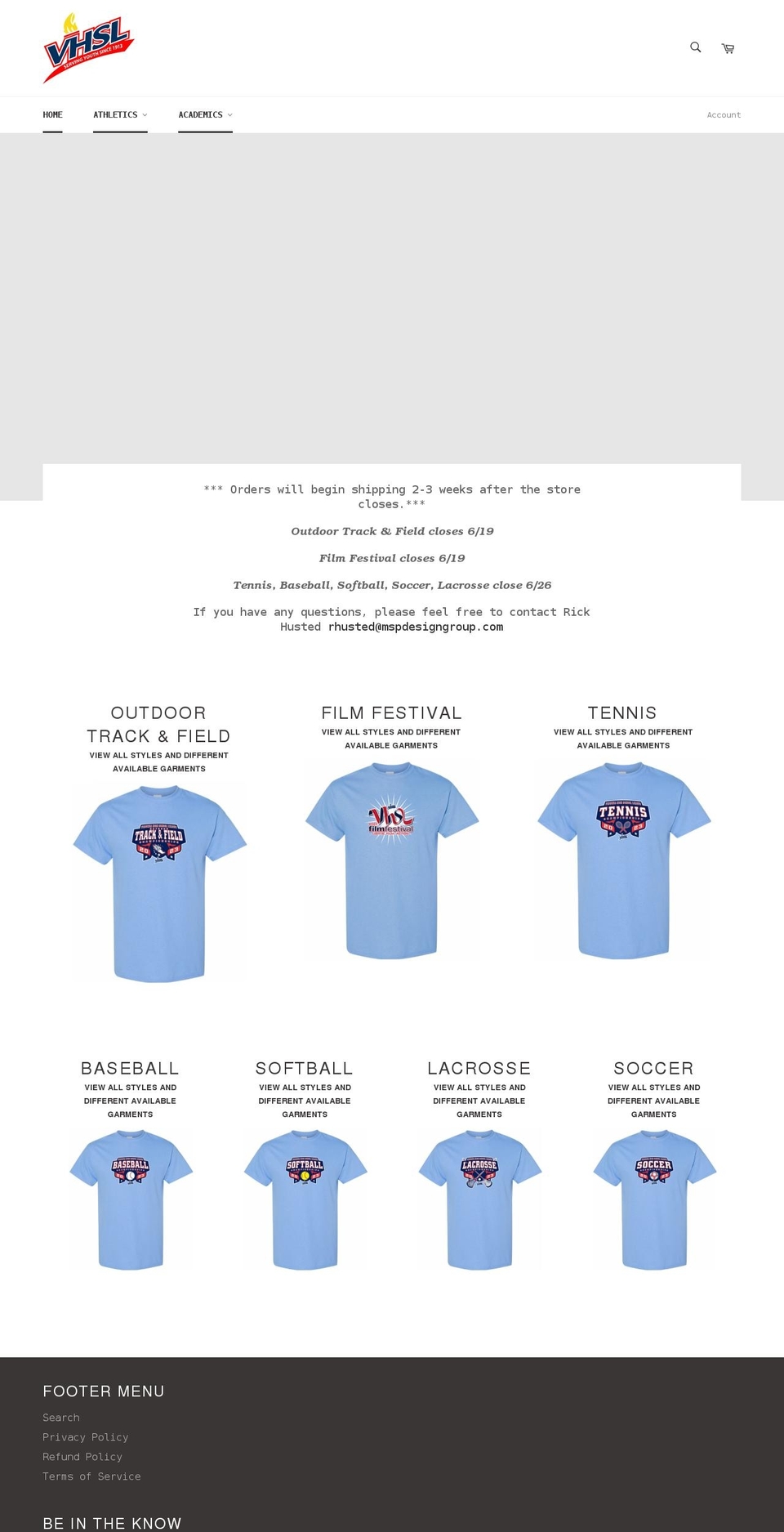 vhslstore.com shopify website screenshot