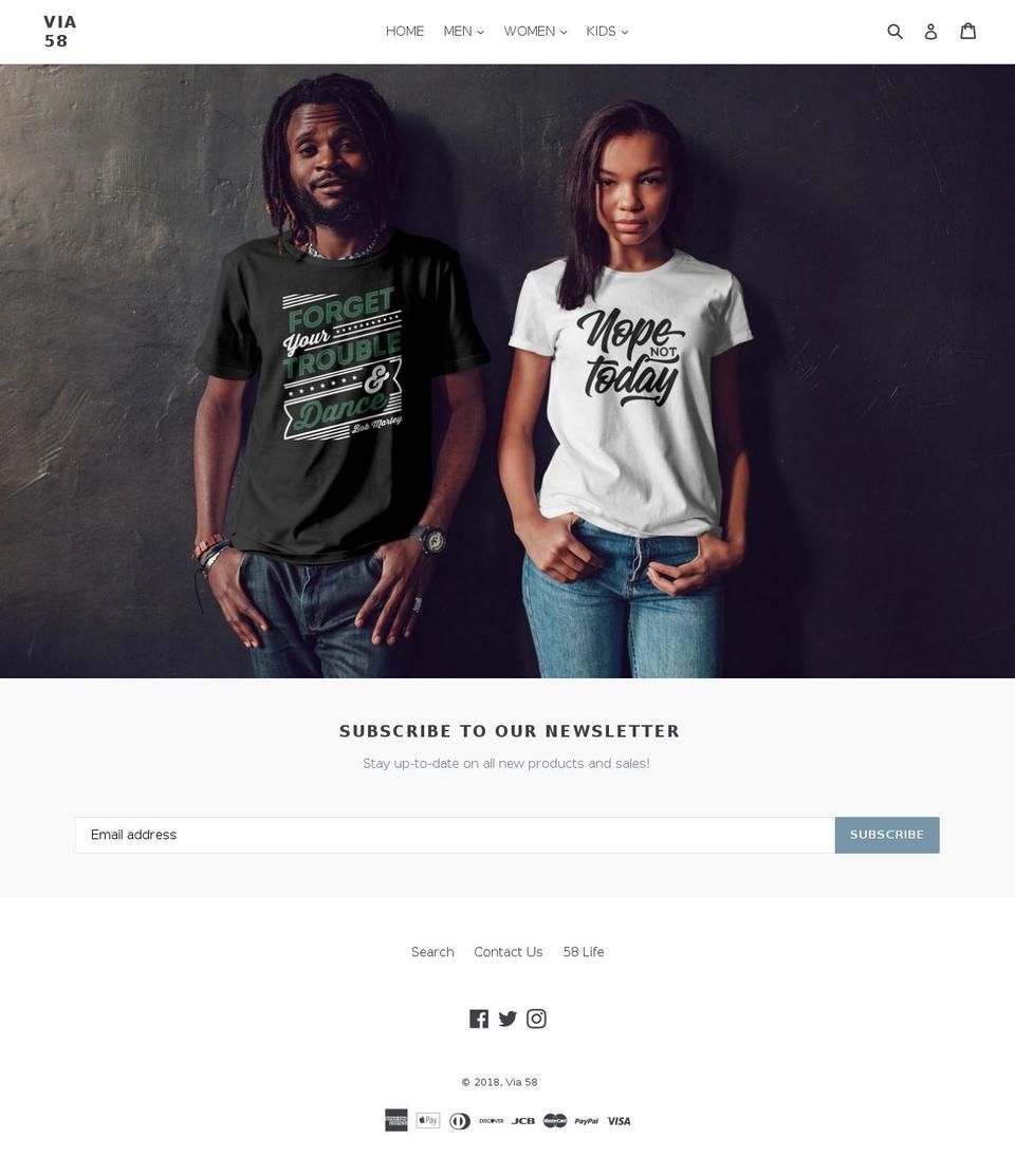 via58.com — Shopify storefront screenshot