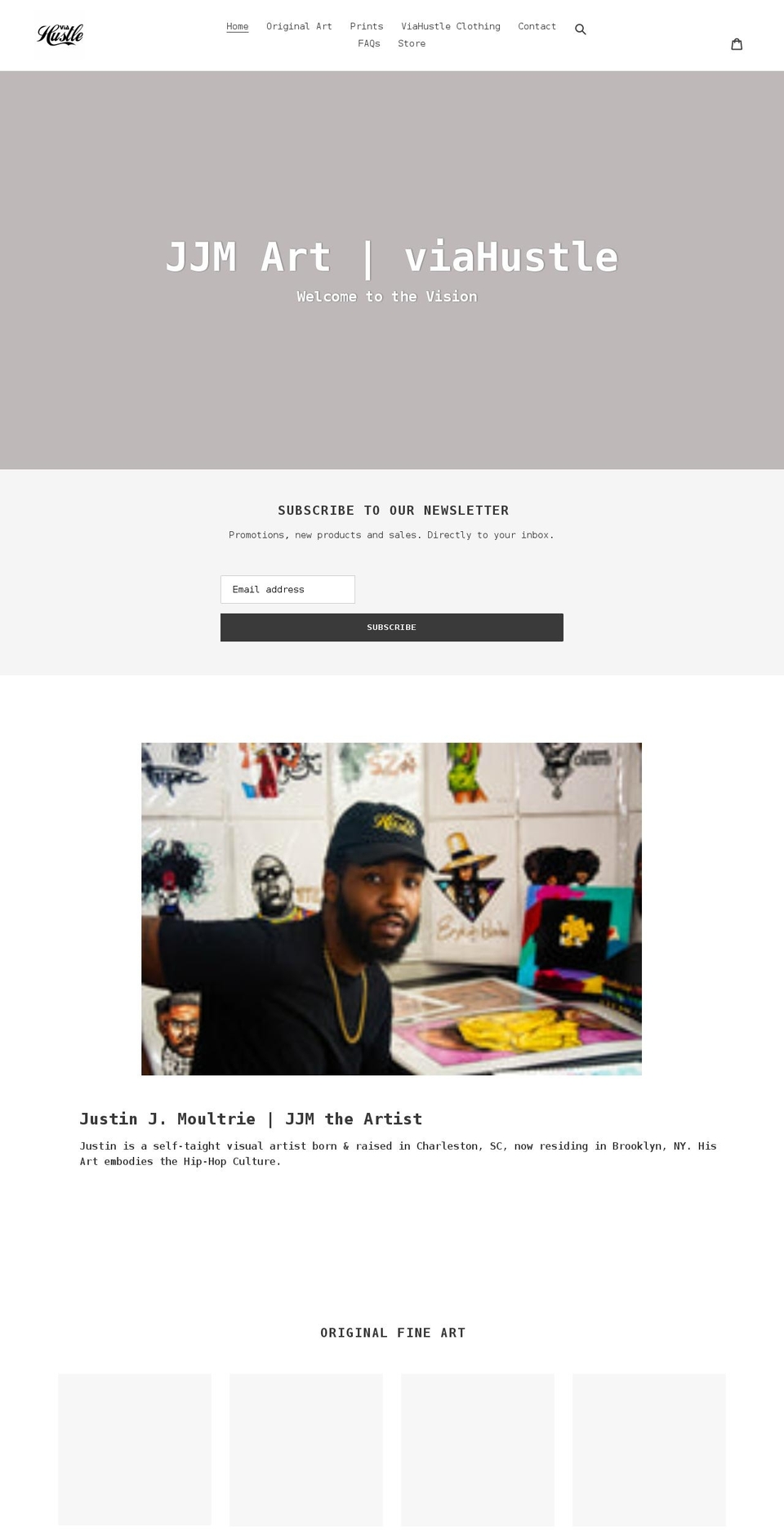 viaarthustle.com shopify website screenshot