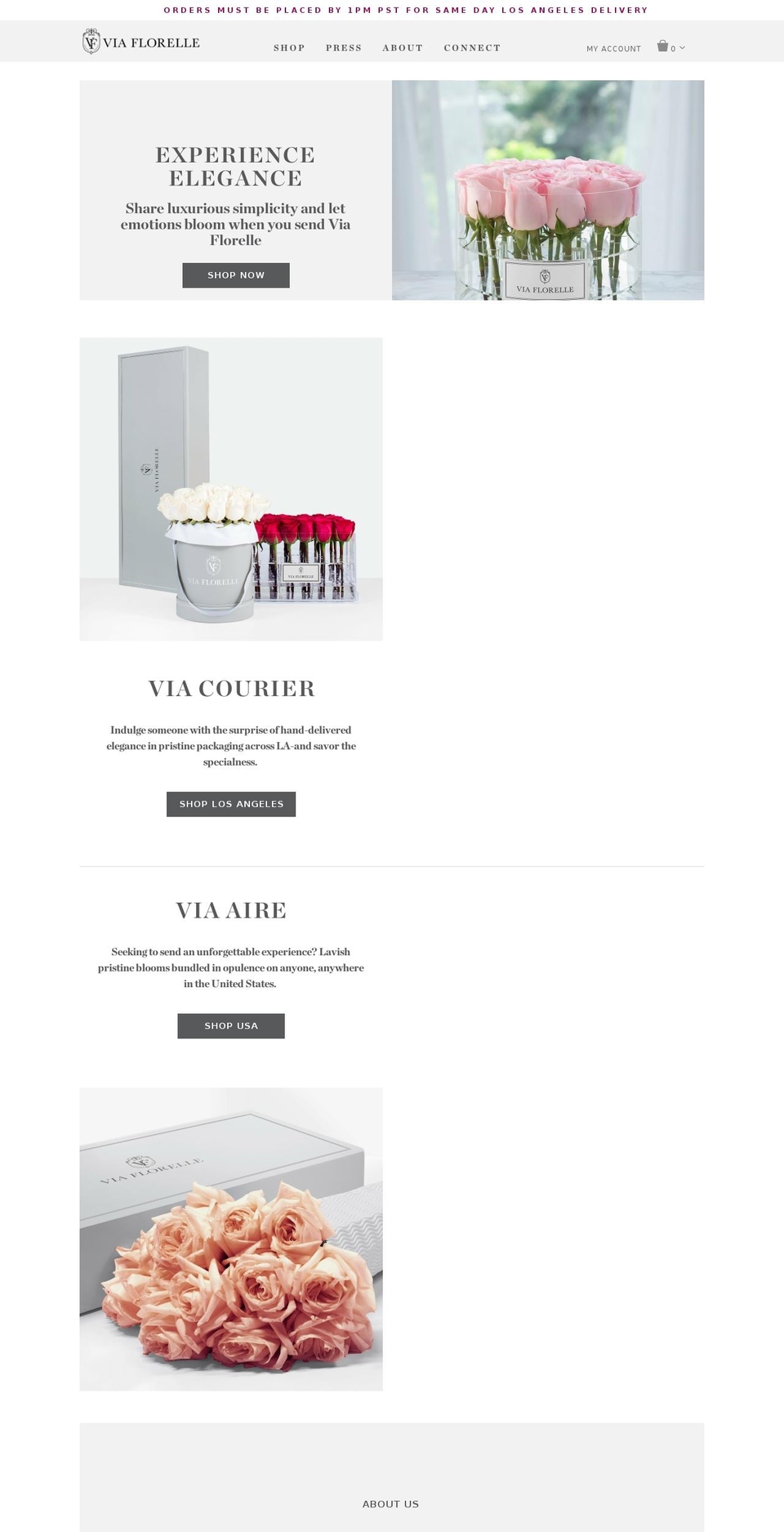 viaflorelle.com shopify website screenshot