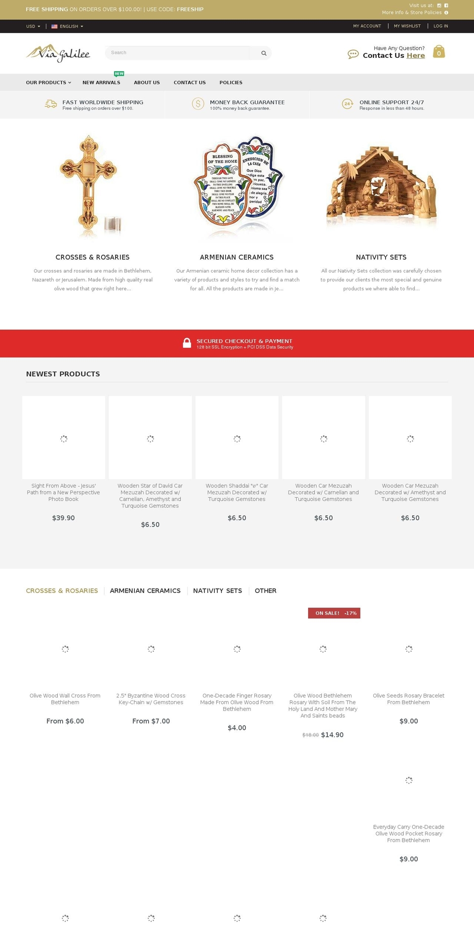 viagalilee.com — Shopify storefront screenshot