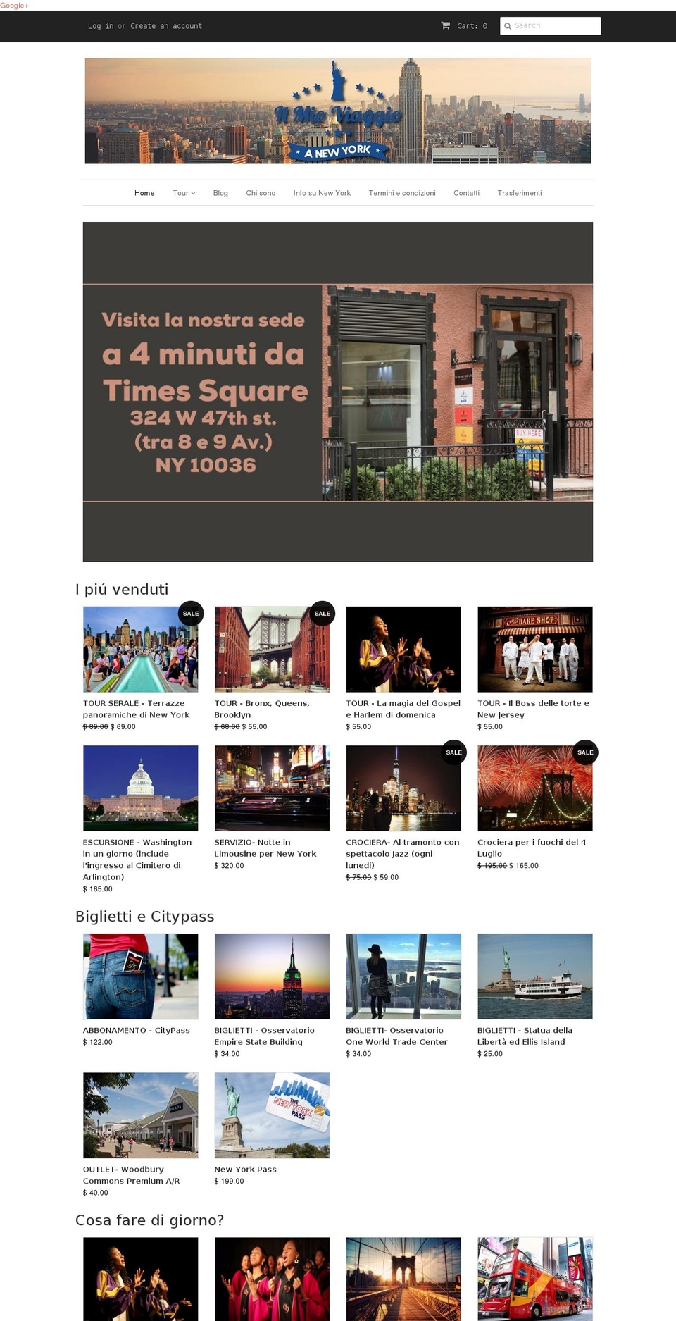 viaggionyc.com shopify website screenshot