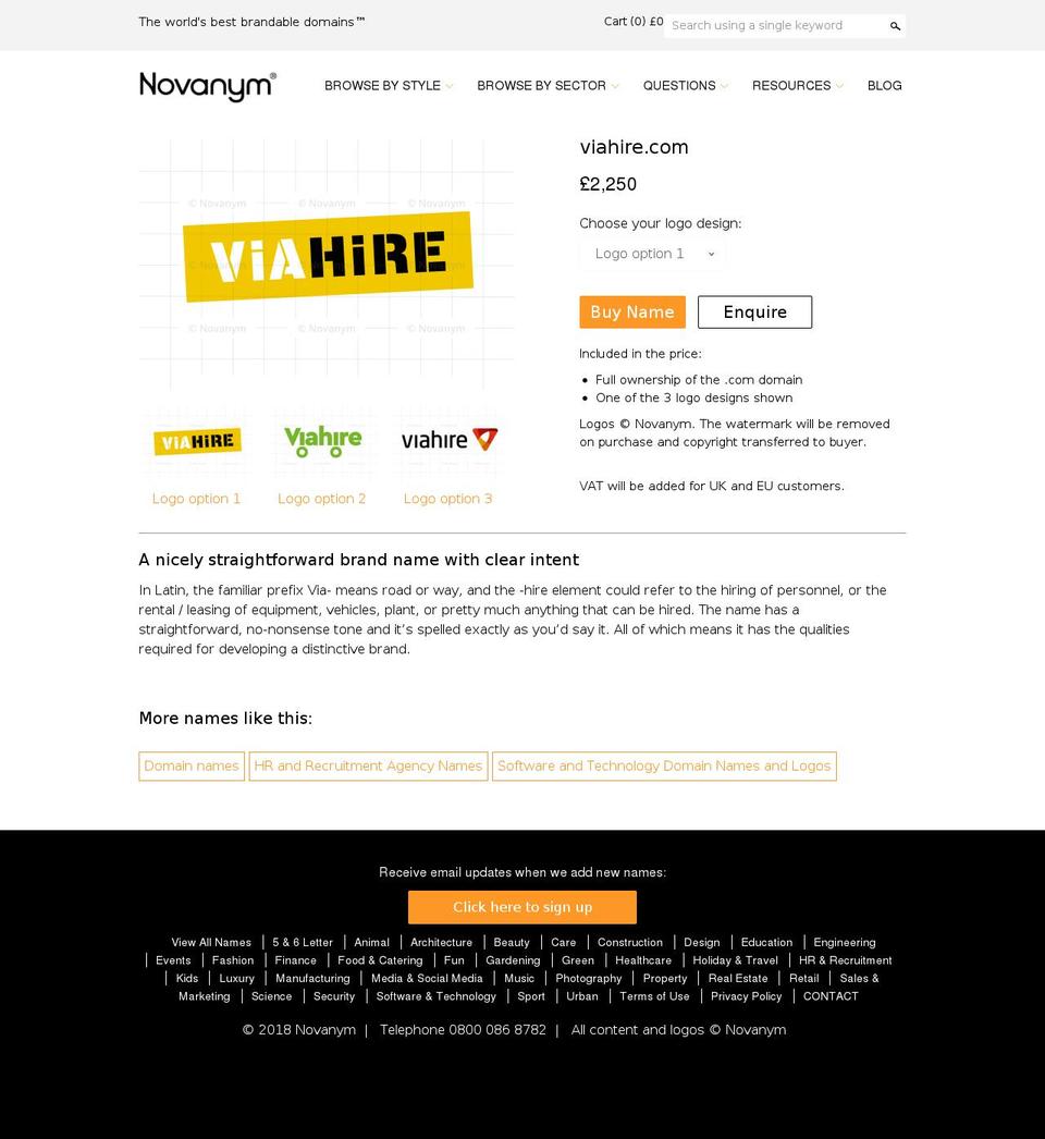 LIVE + Wishlist Email Shopify theme site example viahire.com