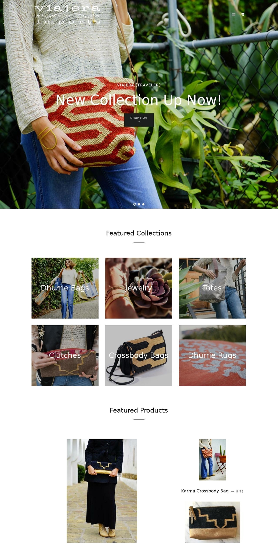 viajeraimports.com shopify website screenshot