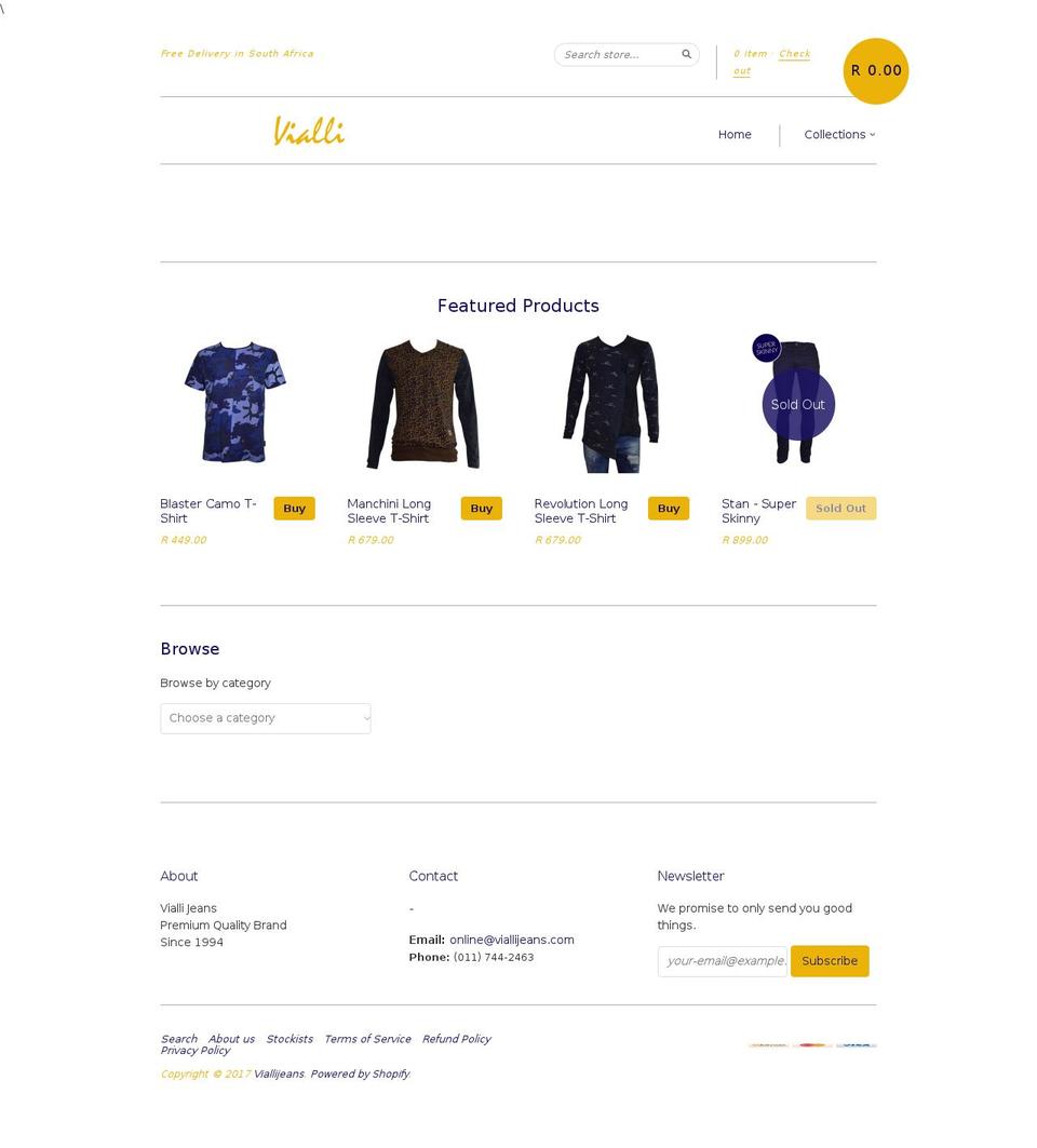 viallijeans.com shopify website screenshot