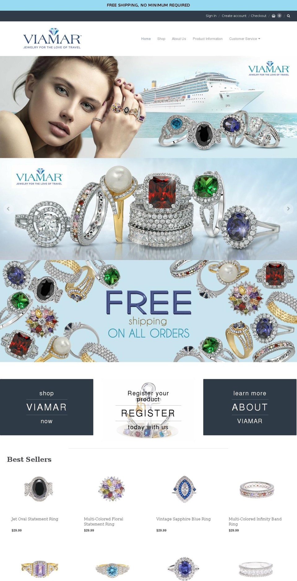 viamarjewelry.com shopify website screenshot