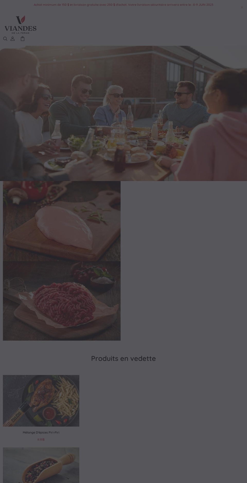 Viandes de la ferme (District) Shopify theme site example viandedelaferme.com