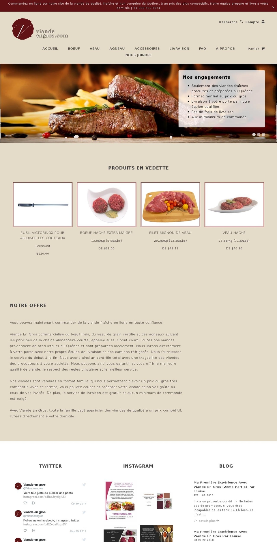 viandeengros.com — Shopify storefront screenshot