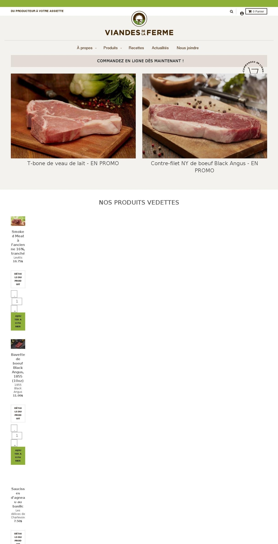 Viandes de la ferme (District) Shopify theme site example viandesdelaferme.com