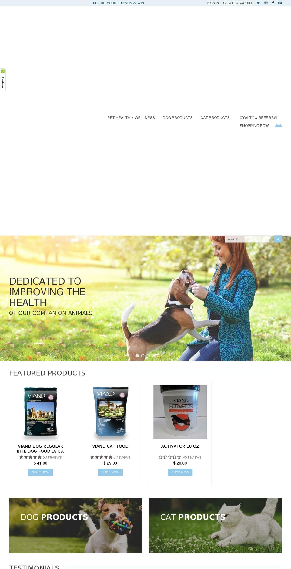 viandpet.com shopify website screenshot