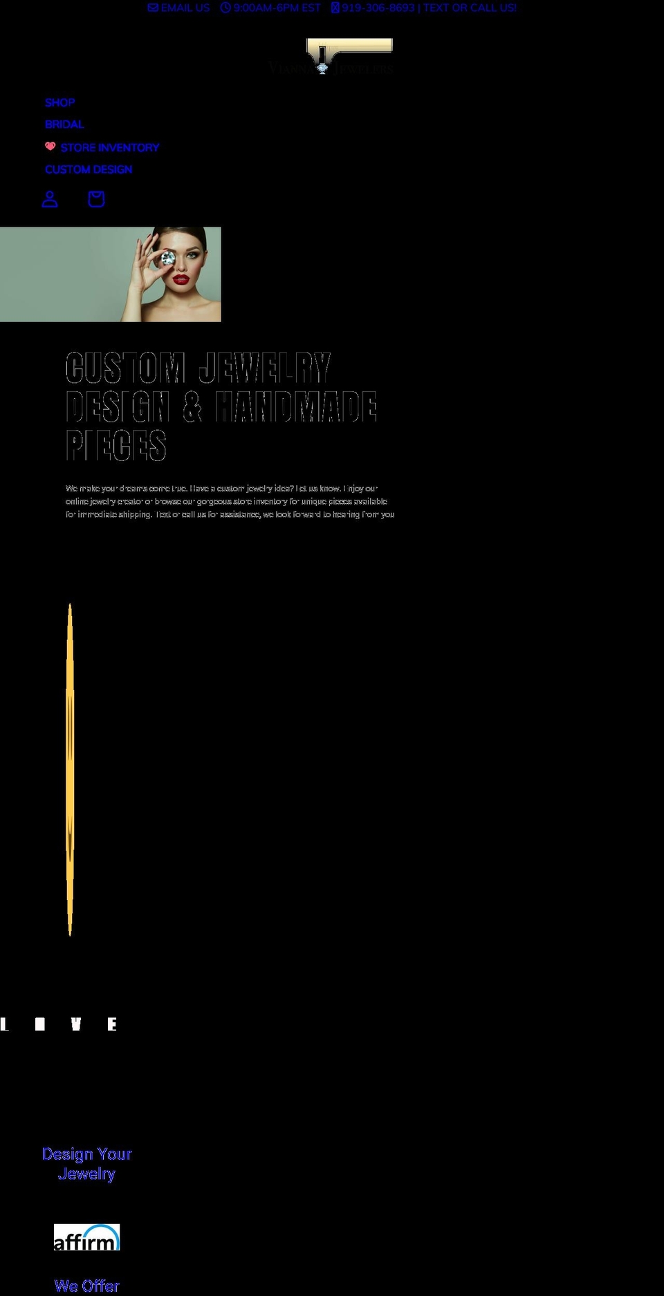 viannajewelers.com shopify website screenshot