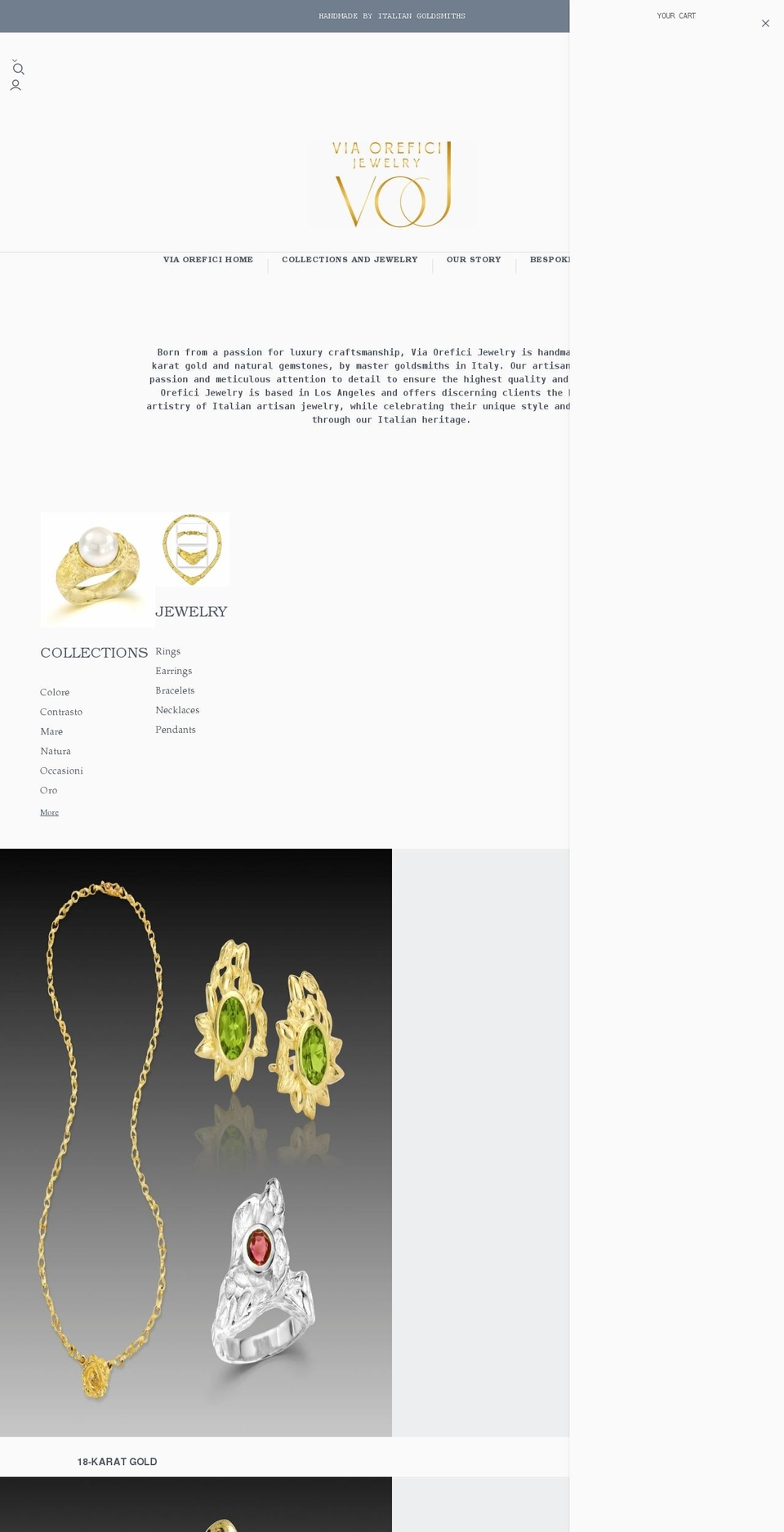 viaorefici.com shopify website screenshot