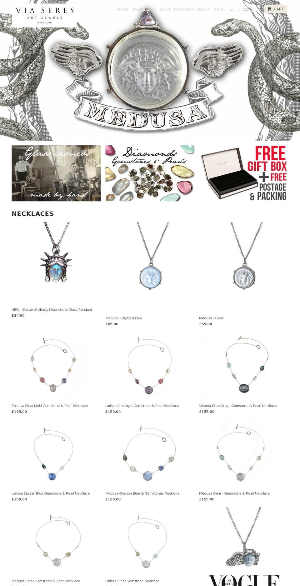 viaseres.com — Shopify storefront screenshot