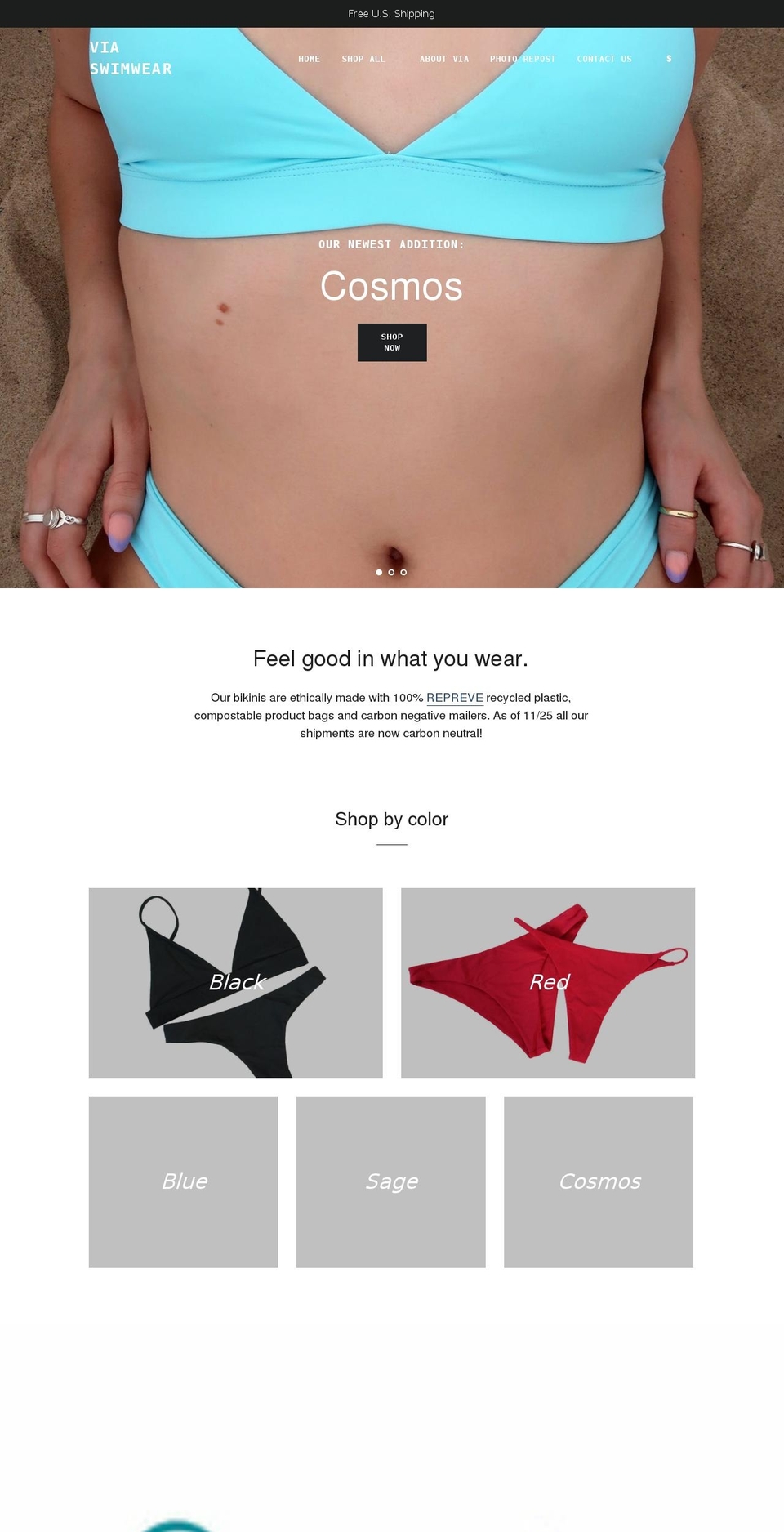 viaswim.com shopify website screenshot