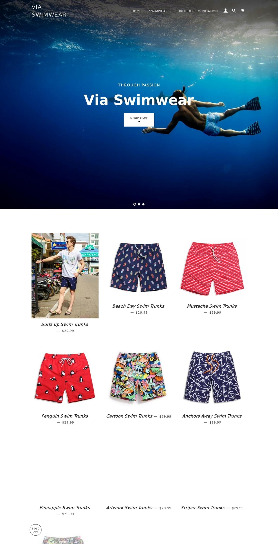viaswimwear.com — Shopify storefront screenshot