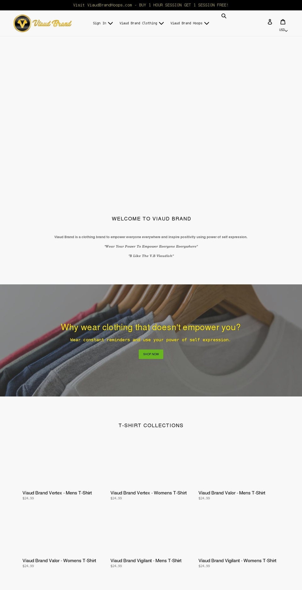 viaudbrand.com — Shopify storefront screenshot