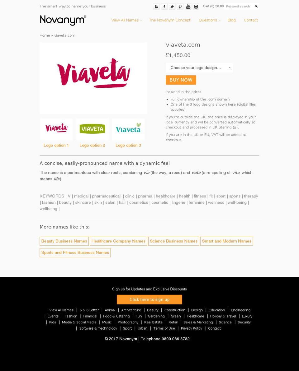 viaveta.com shopify website screenshot