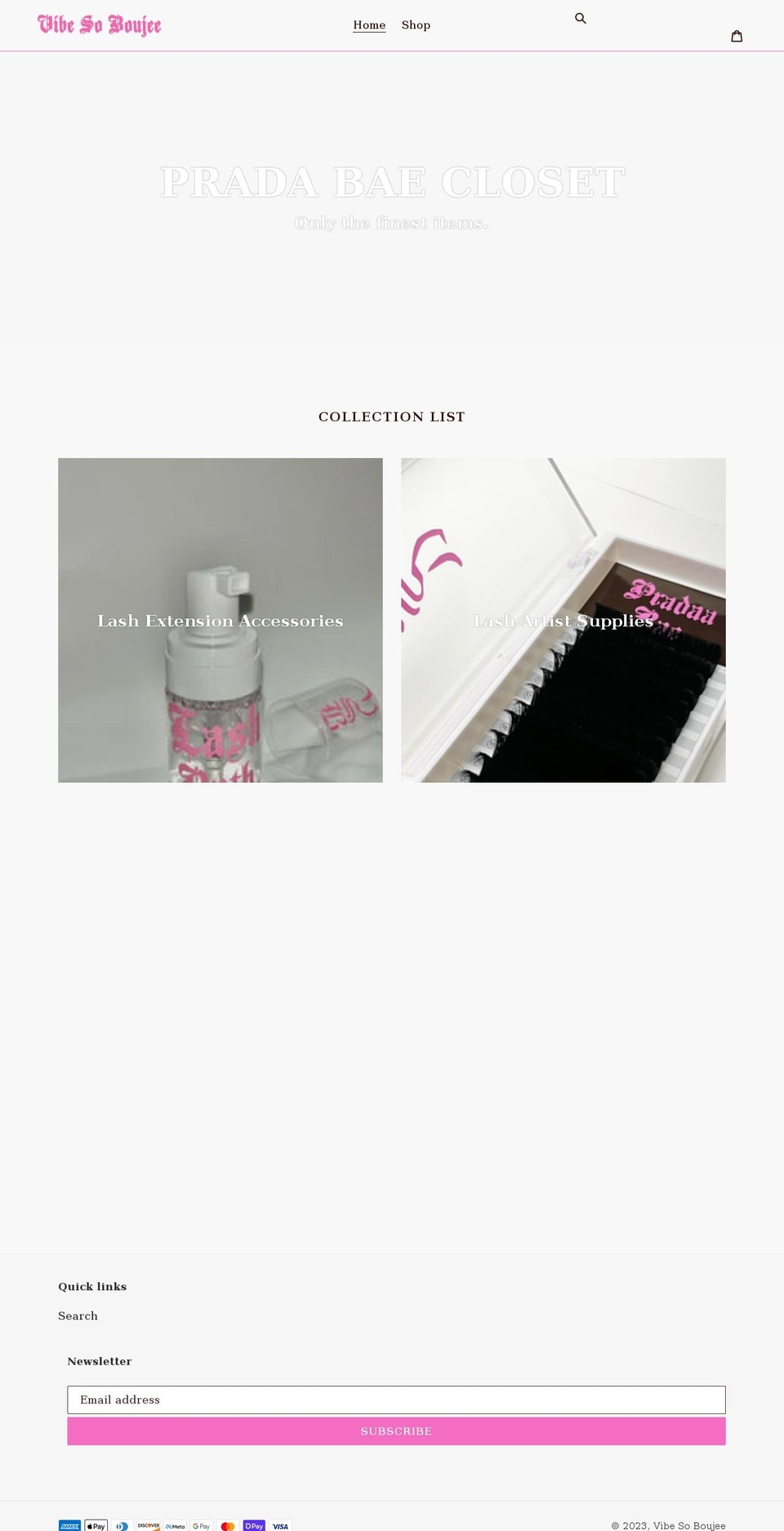 vibe-so-boujee.myshopify.com shopify website screenshot